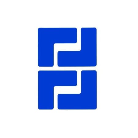 Brady Brady 104432 ToughStripe Floor Corner Marks, 2" W, 20/Pack, Blue 104432